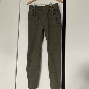 Mid-Rise Utility Pants Olive army color